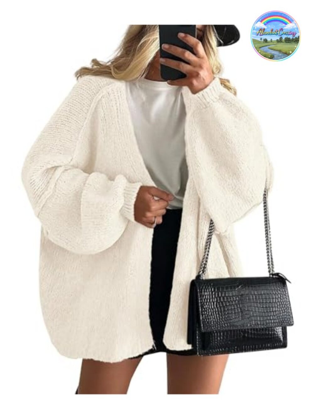 Womens Oversized Open Front Cardigan Lightweight Knit Long Sleeve